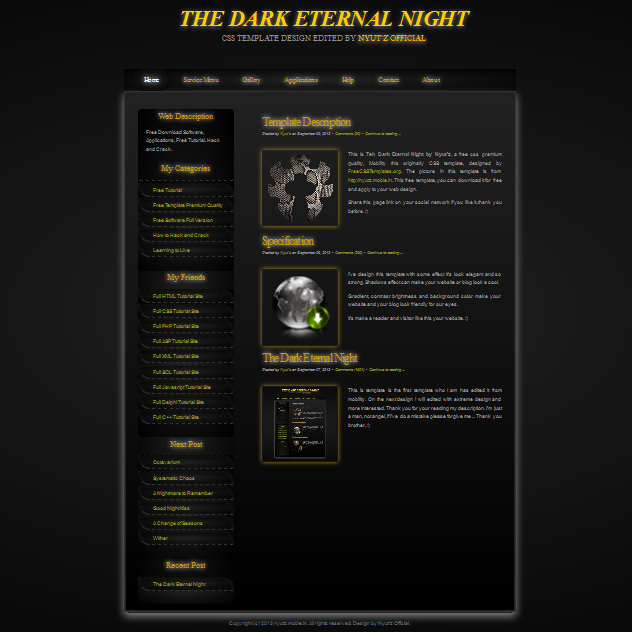 The Dark Eternal Night CSS